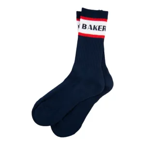 BAKER RED STRIPE NAVY SOCKS