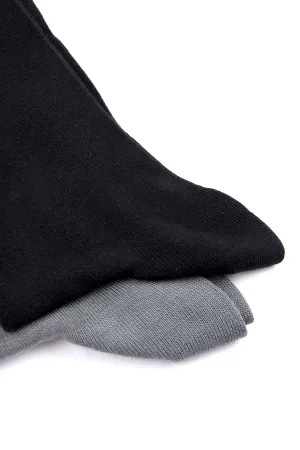 Basic Bamboo Navy-Navy Socks, Black - Gray