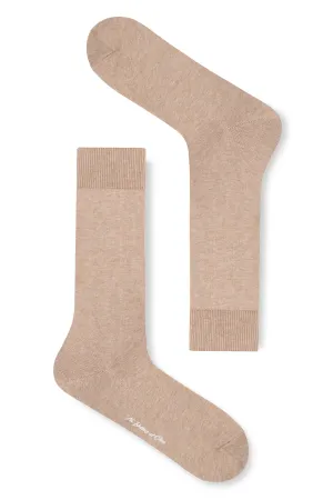 Beige Flat Knit Sock