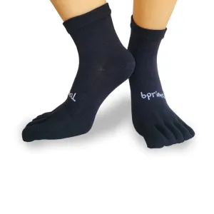 Bprimal Everyday Five-Toe Socks - Mini-Crew - Regular Weight - Black