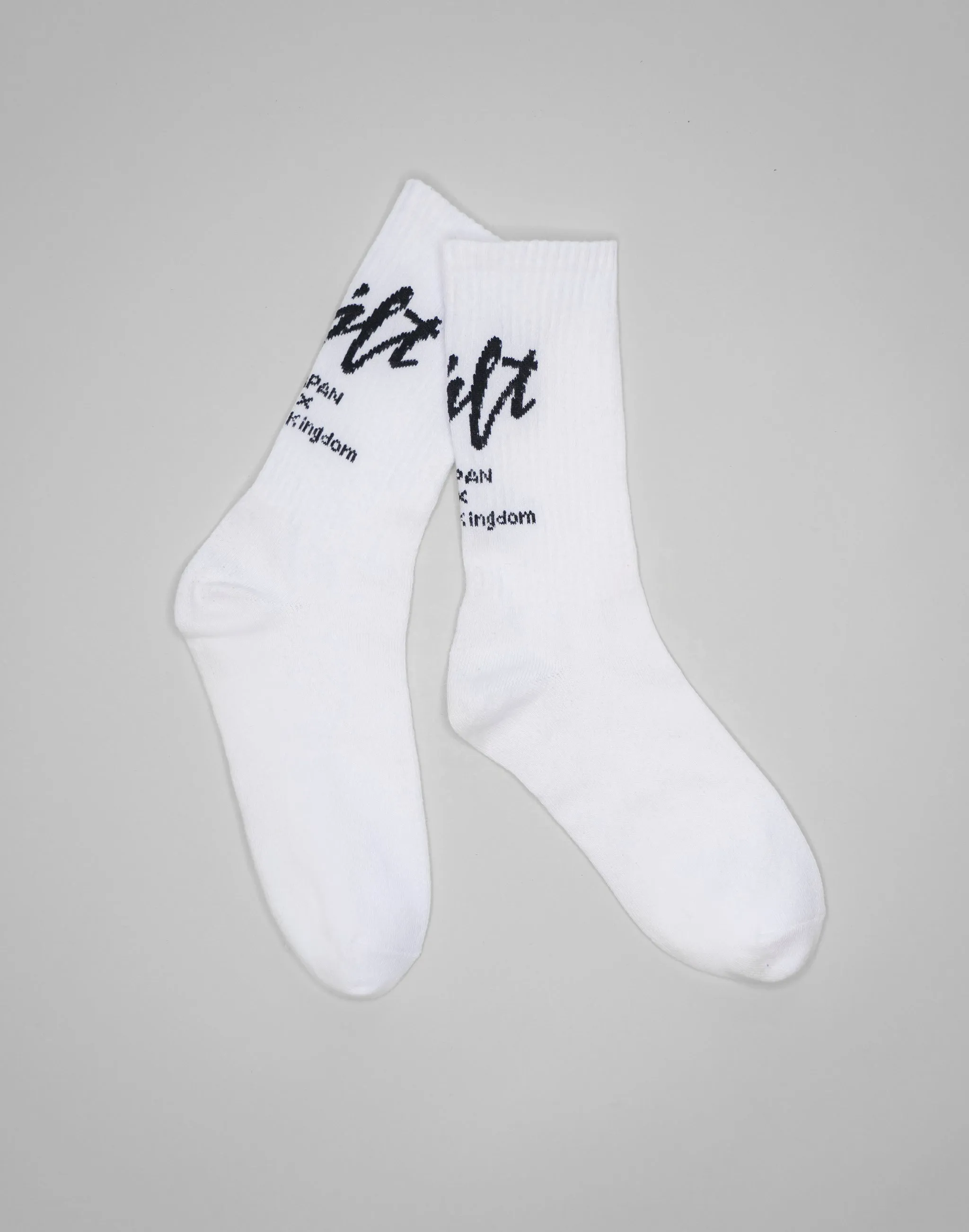 Calf Script Logo Socks - White