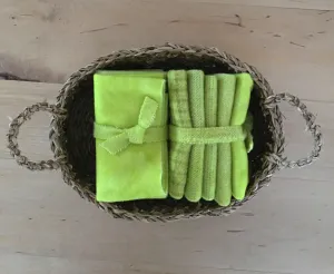 CHARTREUSE Hand-dyed Wool Bundle for Wool Applique and Rug Hooking