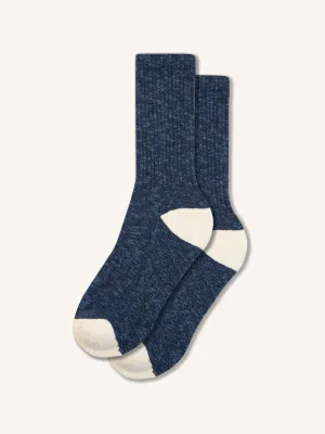 Elgin Cotton Sock in Navy Marl