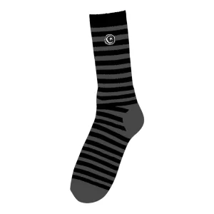 Foundation Star & Moon Stripe Socks Black/ Grey