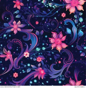 Galactic Floral 4 Printed Vinyl Sheet/Wrap