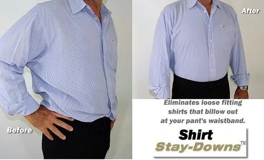 Hold-ups Stay-Downs Dress Shirt Stays Y-style With Patented No-slip Metal Clips