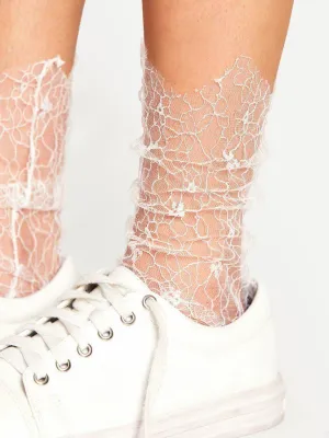 Hollow Design Slouch Lace Ankle Socks