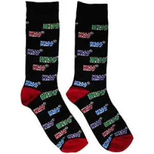 KISS Unisex Ankle Socks: Coloured Logos Pattern (UK Size 6 - 11)