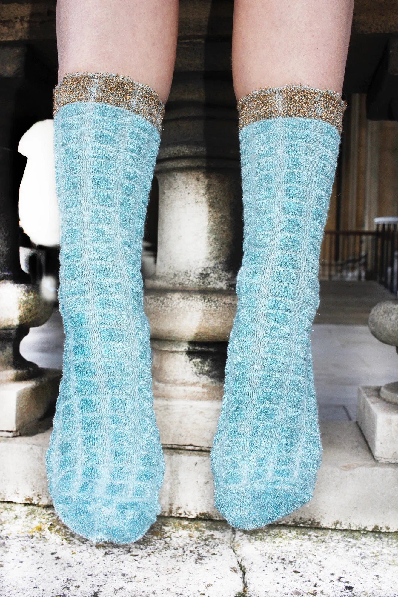 Light Turquoise Cotton Socks