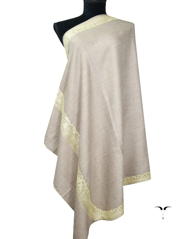 Natural tilla embroidery pashmina shawl 8214