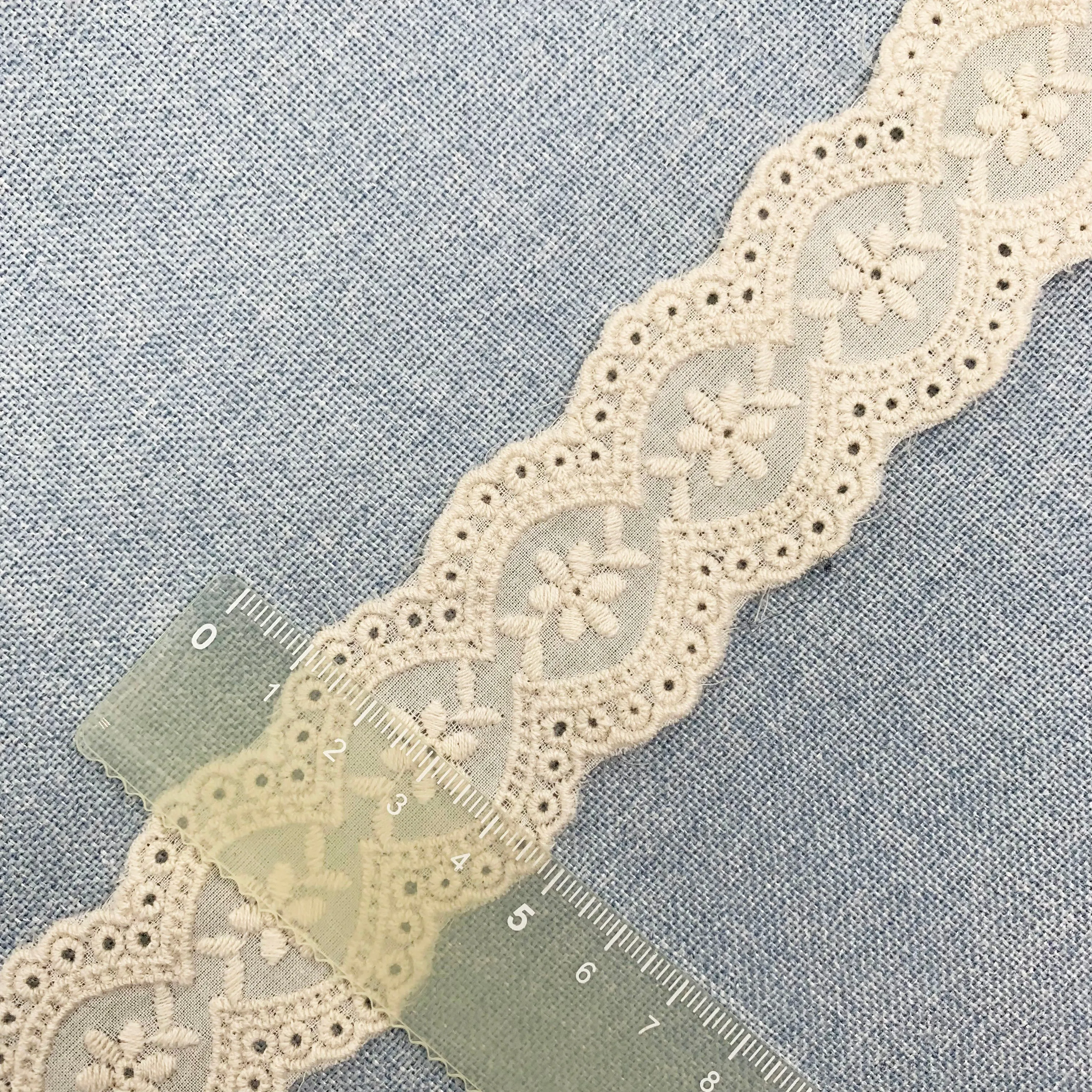 OEKO-TEX BSCI Embroidery lace with cotton fabric NFD12A284