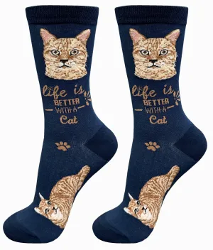 Orange Tabby Cat Crew Socks -Unisex