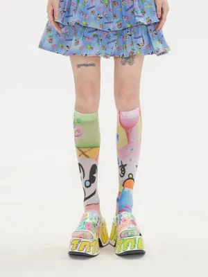 Rabbit and flower socks【s0000002955】