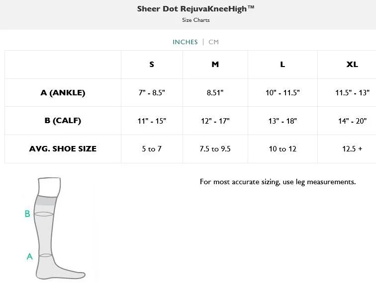 Rejuva Sheer Dot Compression Socks 15-20mmHg