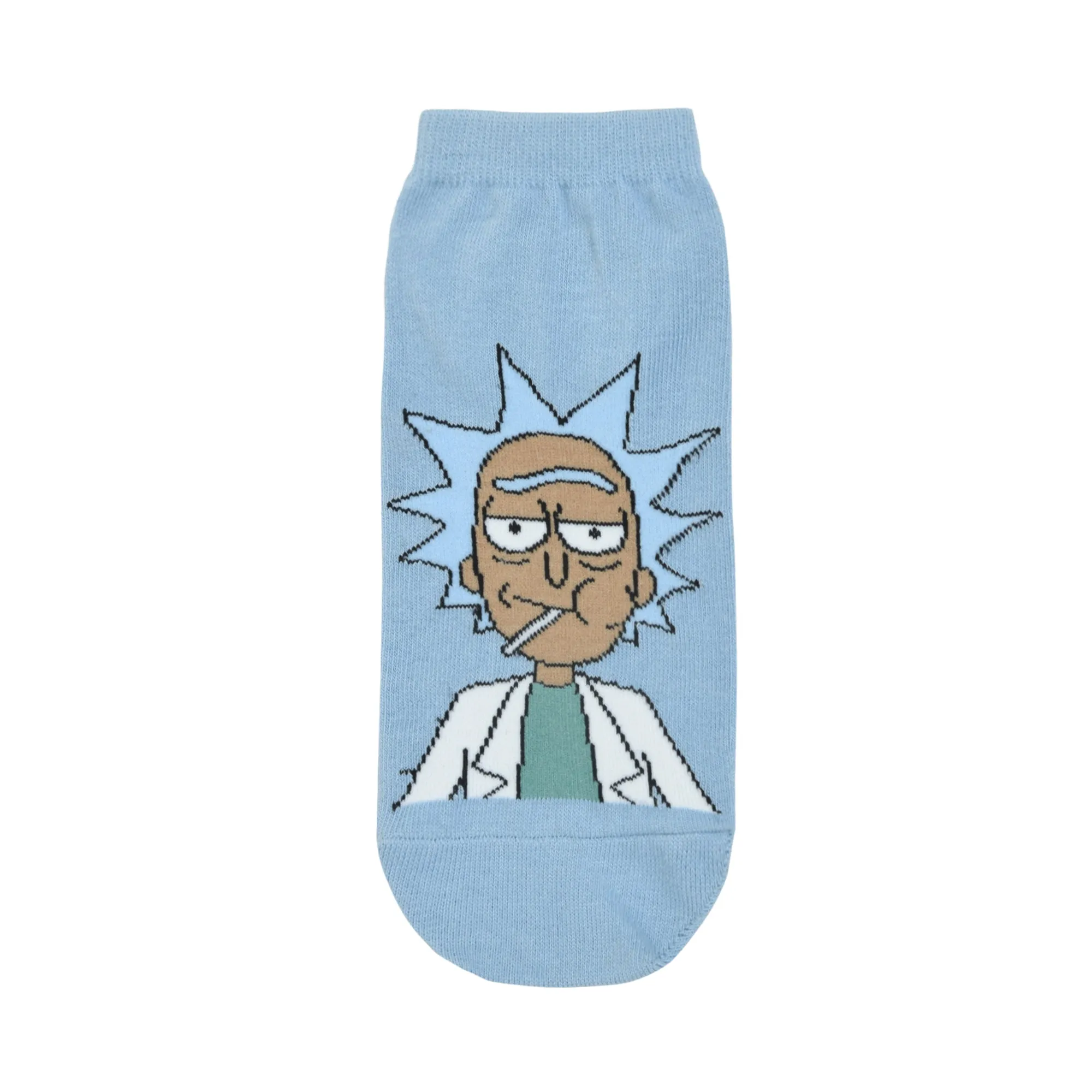 Rick and Morty Cotton Lowcut Character socks for Men (Pack of 3) (Free Size) (Blue, Cream)