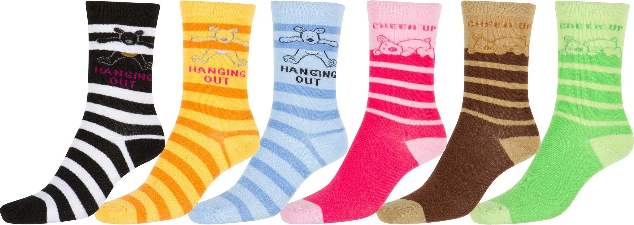 Sakkas Girl's Creative Fun Cotton Blend Crew Socks Assorted Color 6-Pack