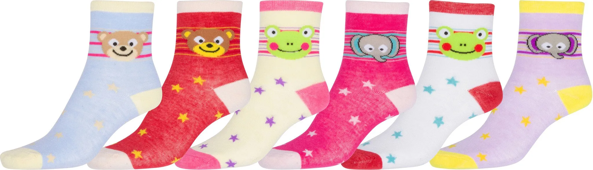 Sakkas Girl's Creative Fun Cotton Blend Crew Socks Assorted Color 6-Pack