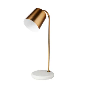 Sanderson Table Lamp Gold Metal | White Marble