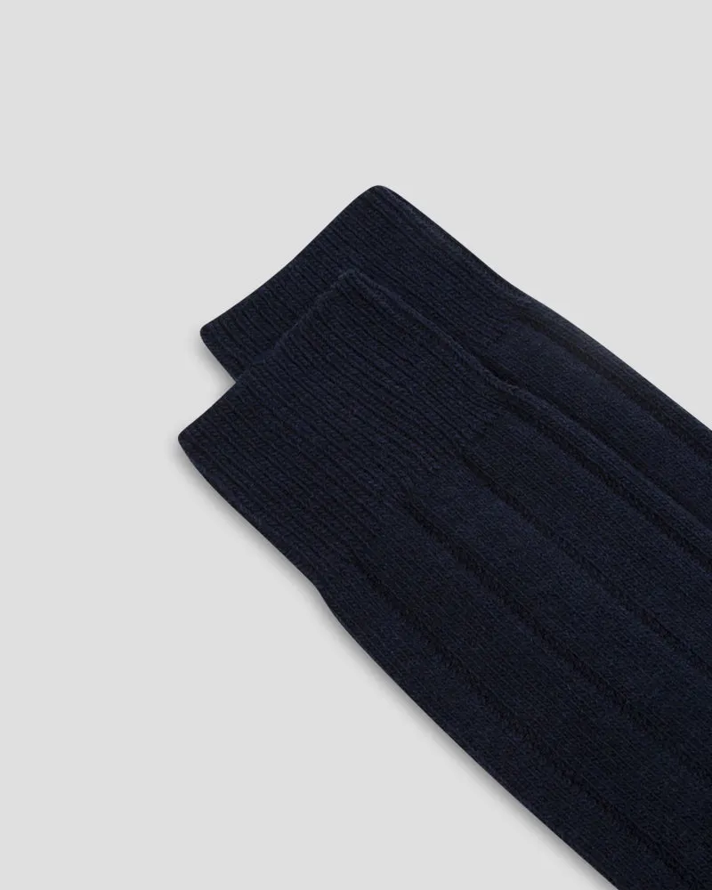 Vancouver Short Cashmere Blend Socks - NAVY