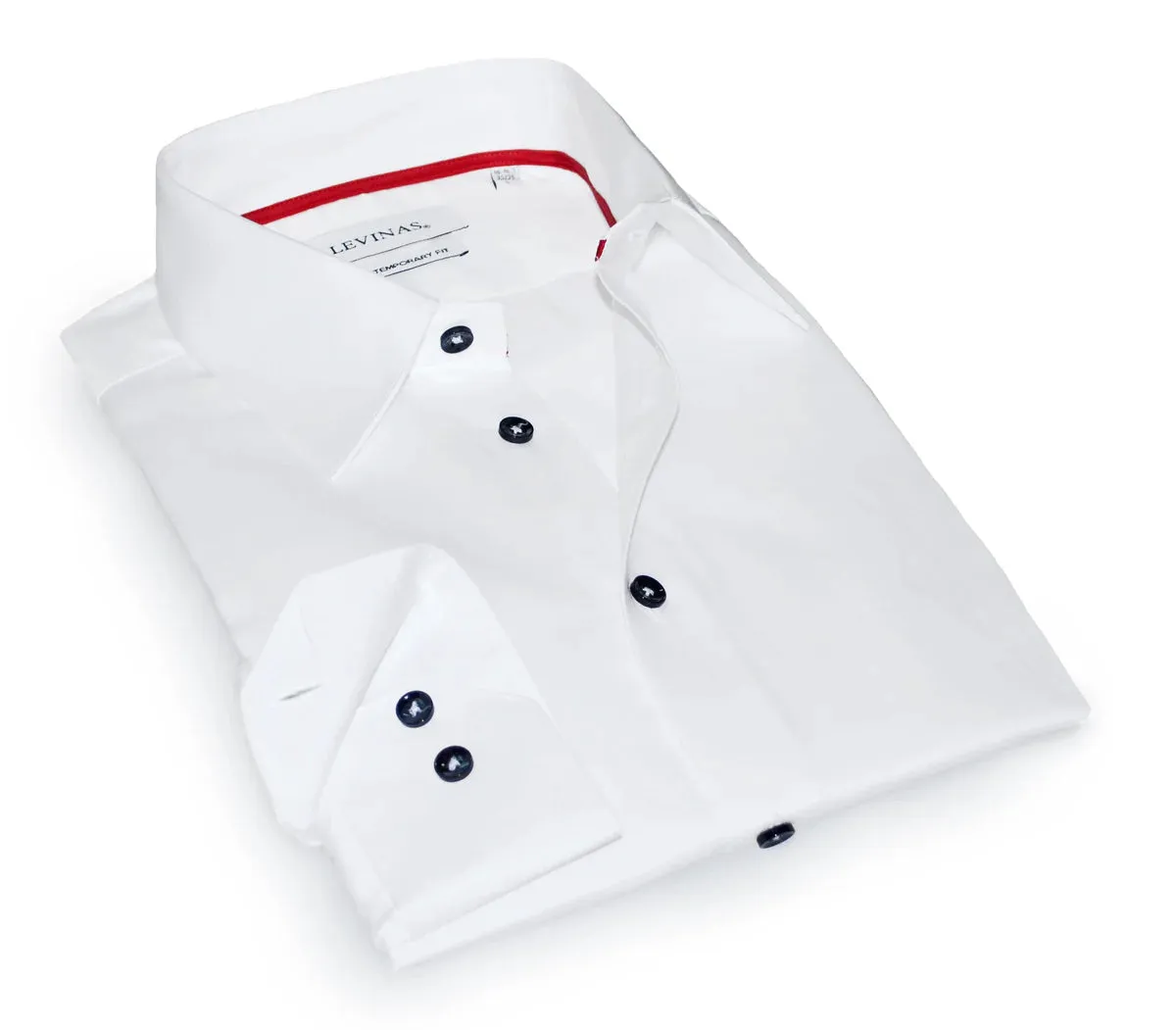 White Business Casual Button-Up Shirt