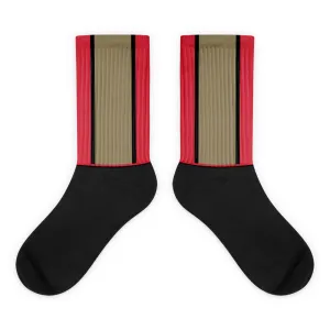 Windrush Red, Tan & Black Black Foot Socks by Robert Bowen